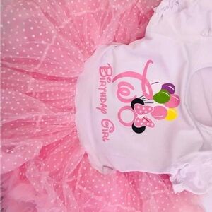 Pink Polka Dot Birthday Girl Dress